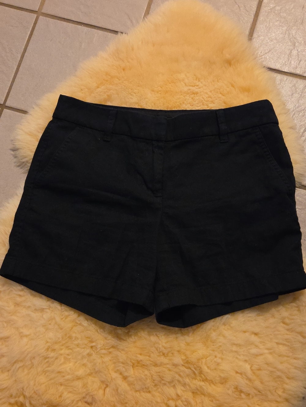 J. Crew Black Tailored Linen-Blend Shorts